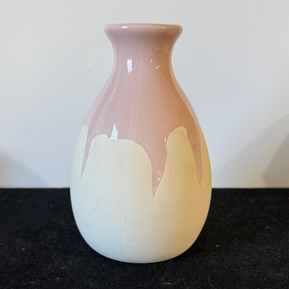 Isaac Mizrahi Loves XO Sienna hand-dipped ceramic vase in pink and white